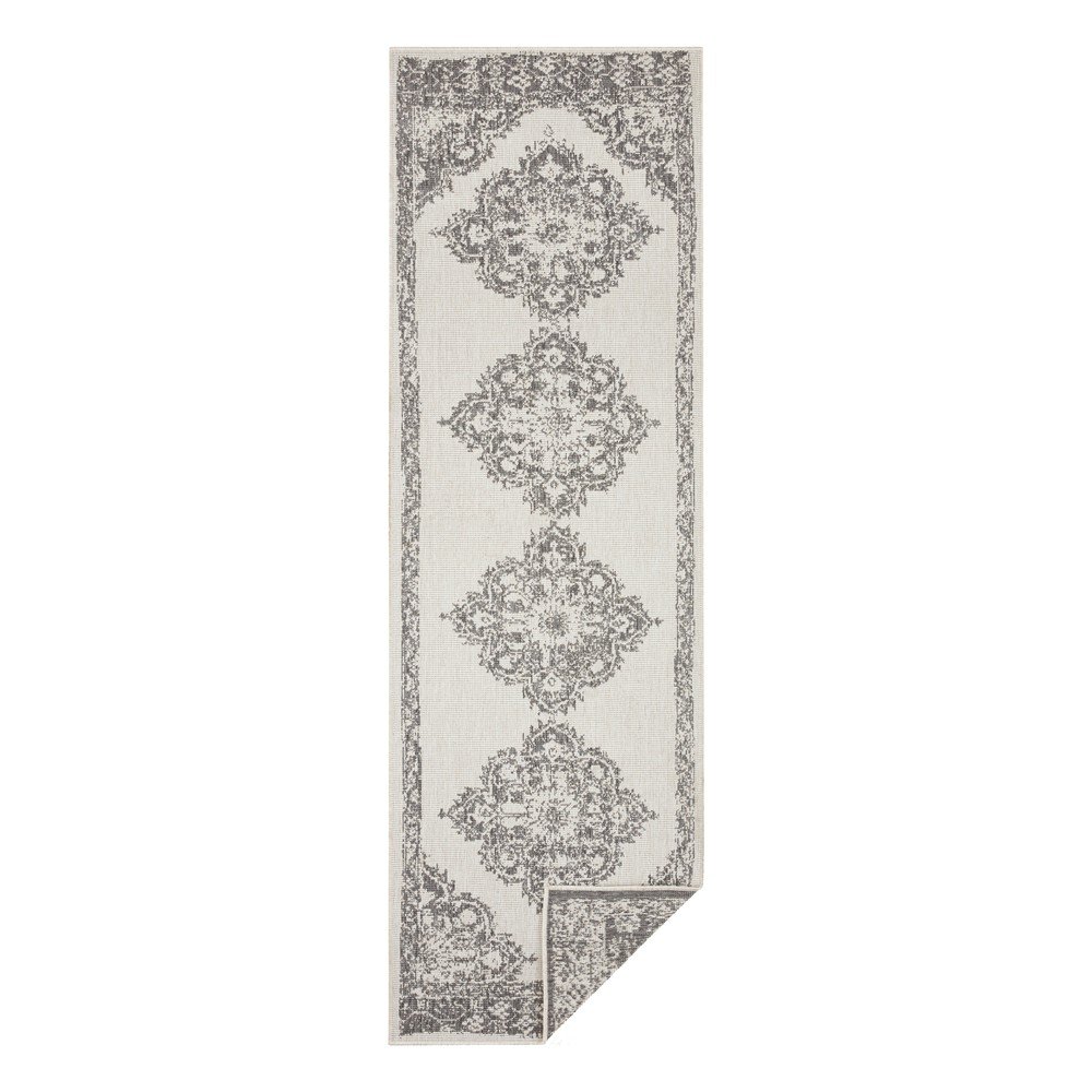 Šedo-krémový venkovní koberec NORTHRUGS Cofete, 80 x 250 cm v:1337775