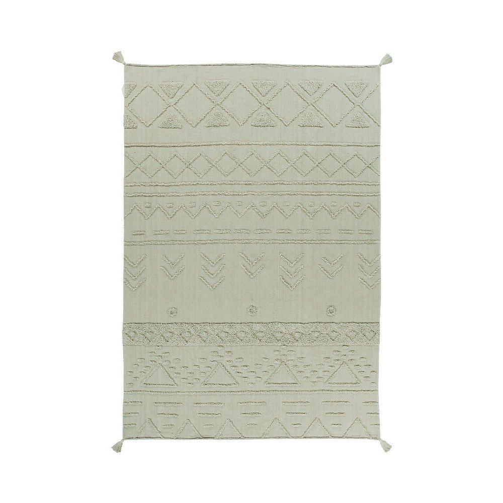 Světle zelený pratelný ručně tkaný bavlněný koberec 120x160 cm Tribu Olive – Lorena Canals v:1714792