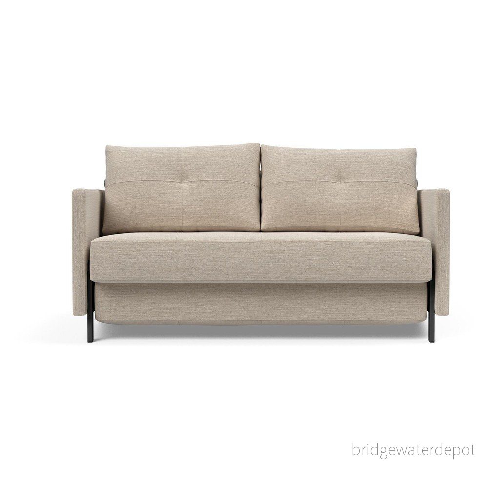 Béžová rozkládací pohovka s područkami Innovation Cubed, 140 cm v:1390273