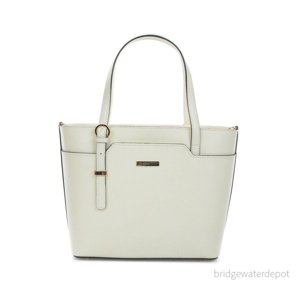 Béžová kožená kabelka Mangotti Bags Francesca v:1313104