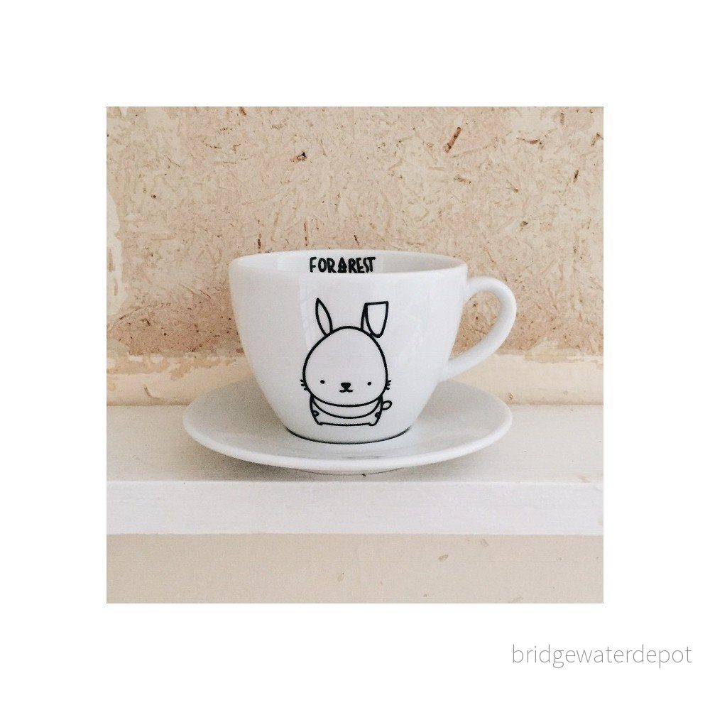 Hrneček na kávu s podšálkem FOR.REST Design Rabbit, 200 ml v:1126902
