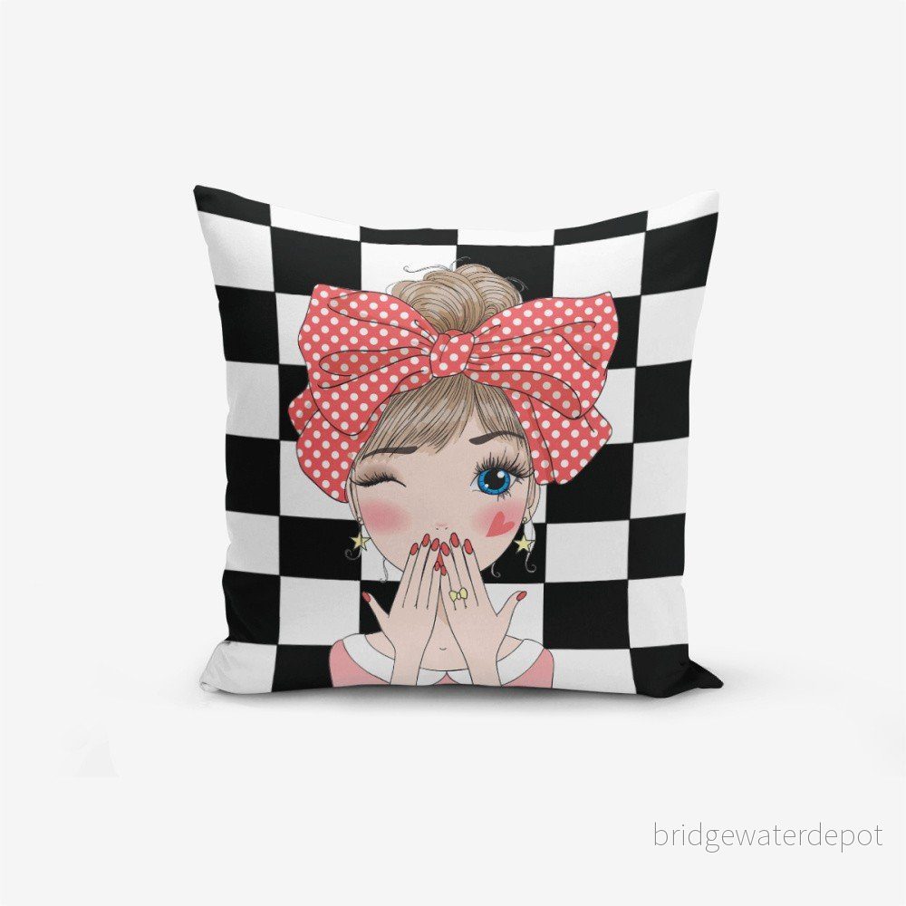 Povlak na polštář s příměsí bavlny Minimalist Cushion Covers Damali Fashion Girl Modern, 45 x 45 cm v:1166500