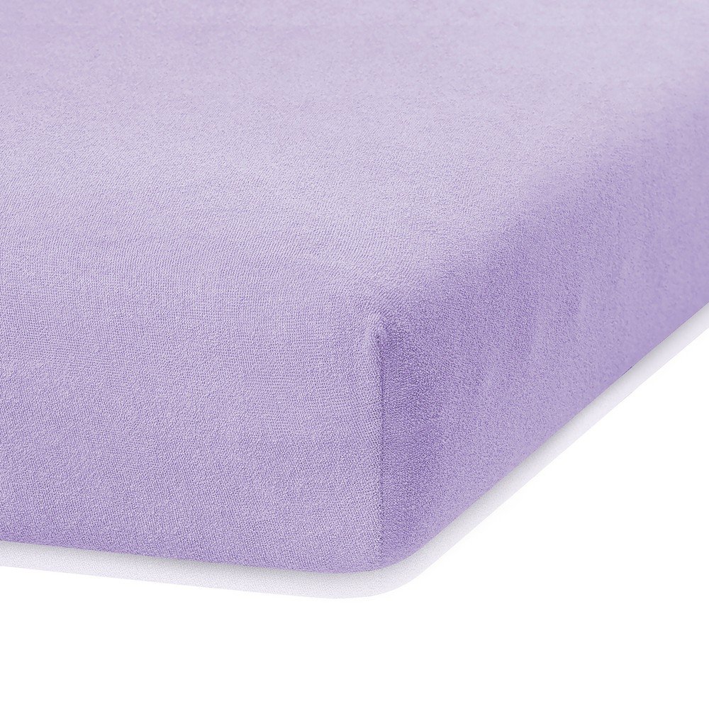 Světle fialové elastické prostěradlo s vysokým podílem bavlny AmeliaHome Ruby, 140/160 x 200 cm v:1279402