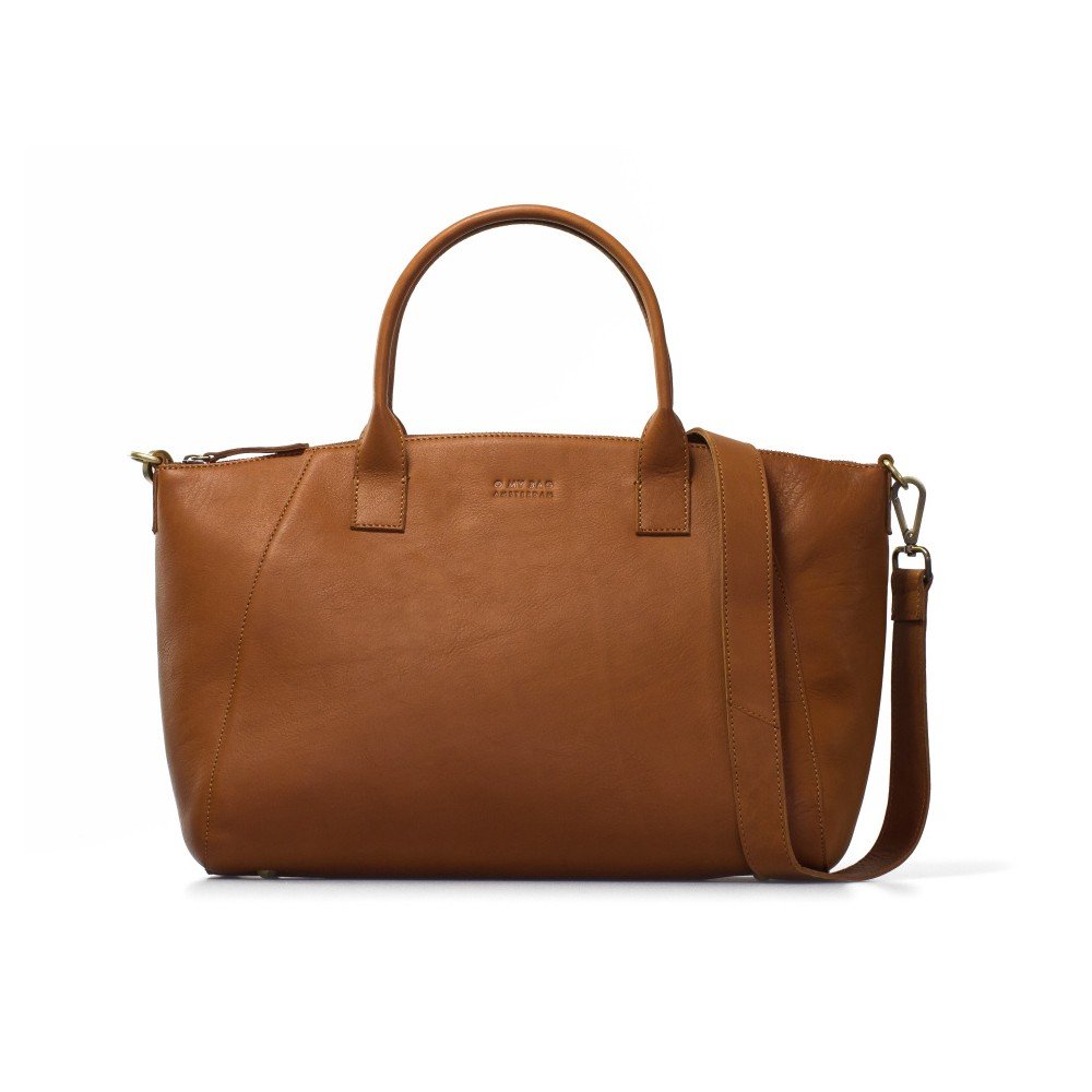 Koňakově hnědá kožená kabelka O My Bag Fly Violet Midi Midnight v:943928