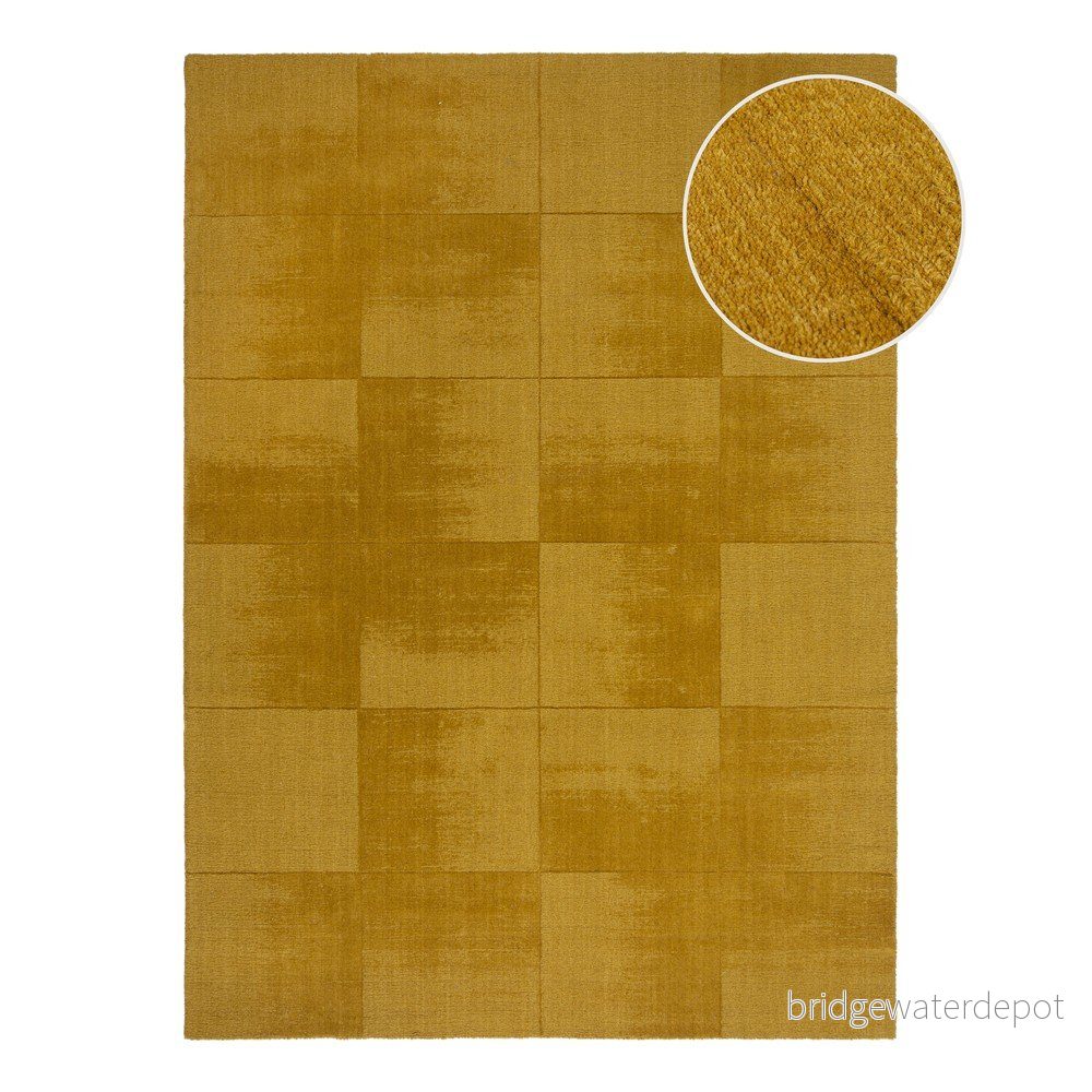 Okrově žlutý ručně tkaný vlněný koberec 160x230 cm Demi Check Ombre – Flair Rugs v:1687692