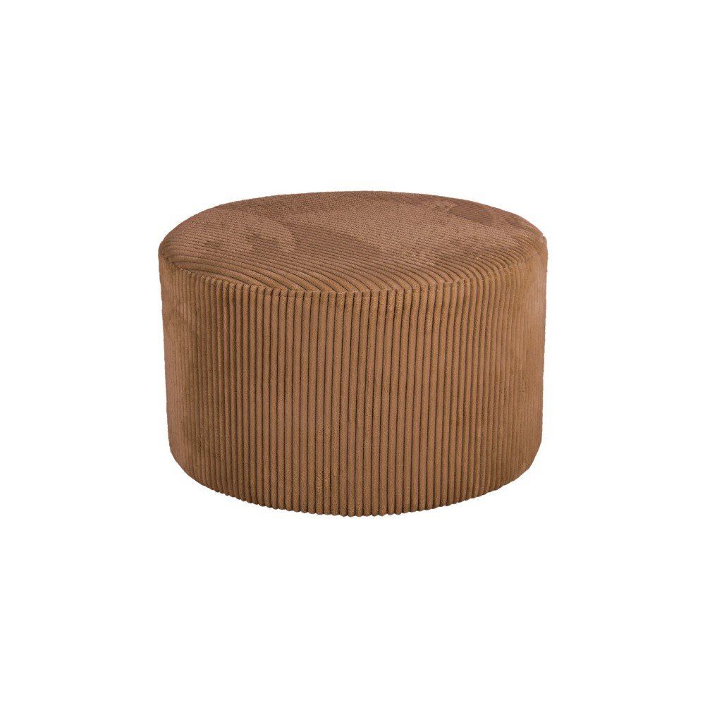 Hnědý manšestrový puf Leitmotiv Glam, ⌀ 52 cm v:1178952