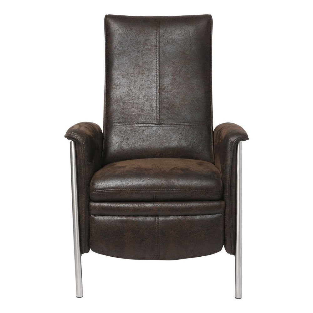 Hnědé křeslo s vyklápěcí podnožkou Kare Design Relax v:988844