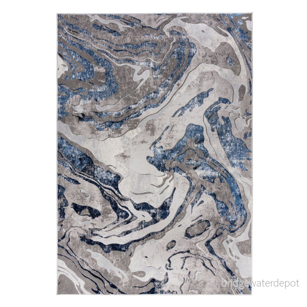Modro-šedý koberec 200x290 cm Marbled – Flair Rugs v:1446556
