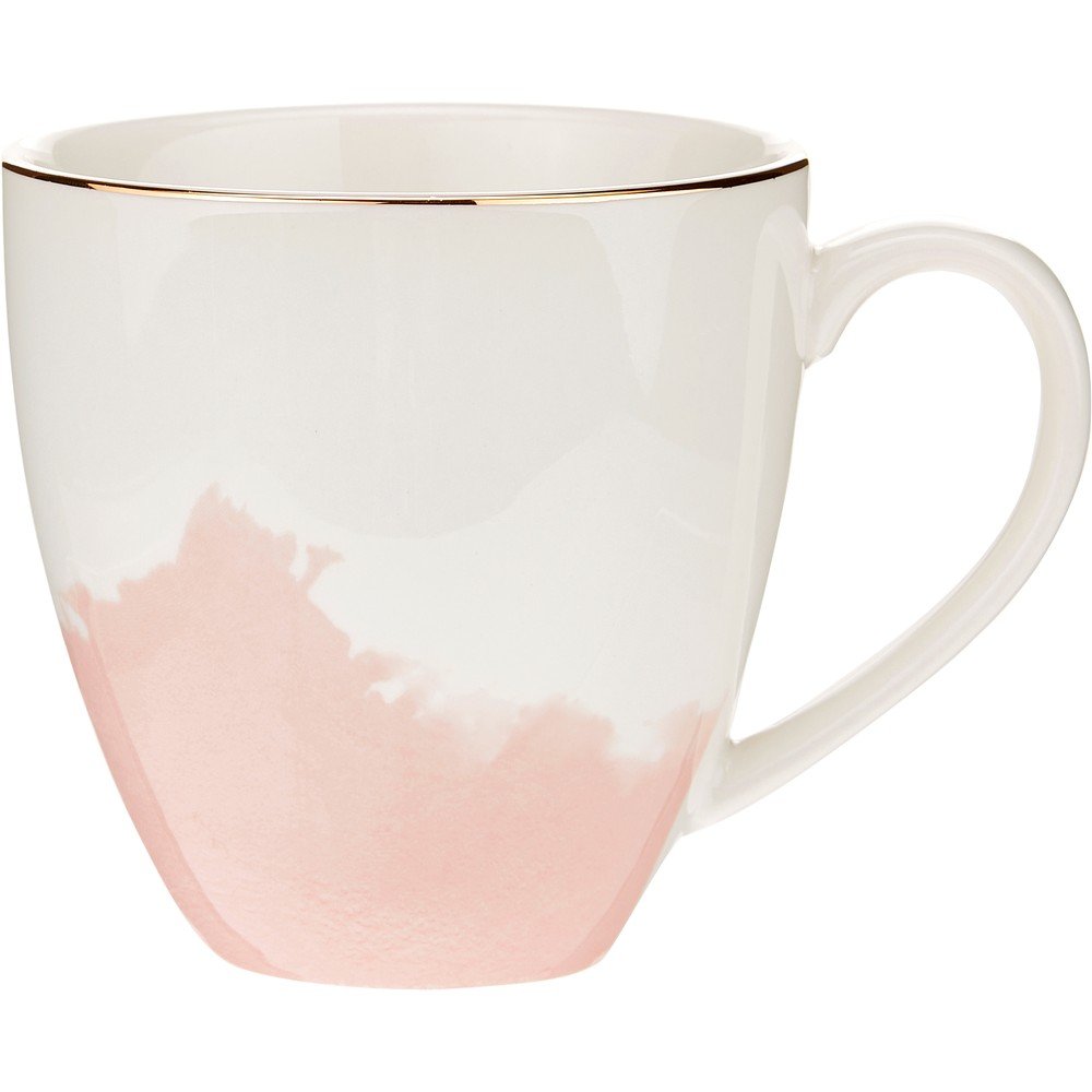 Sada 2 růžovo-bílých porcelánových kávových šálků Westwing Collection Rosie v:1446340