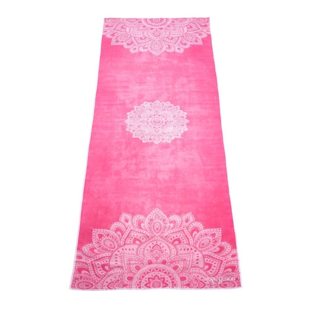 Růžový ručník na jógu Yoga Design Lab Hot Mandala, 340 g v:1063796