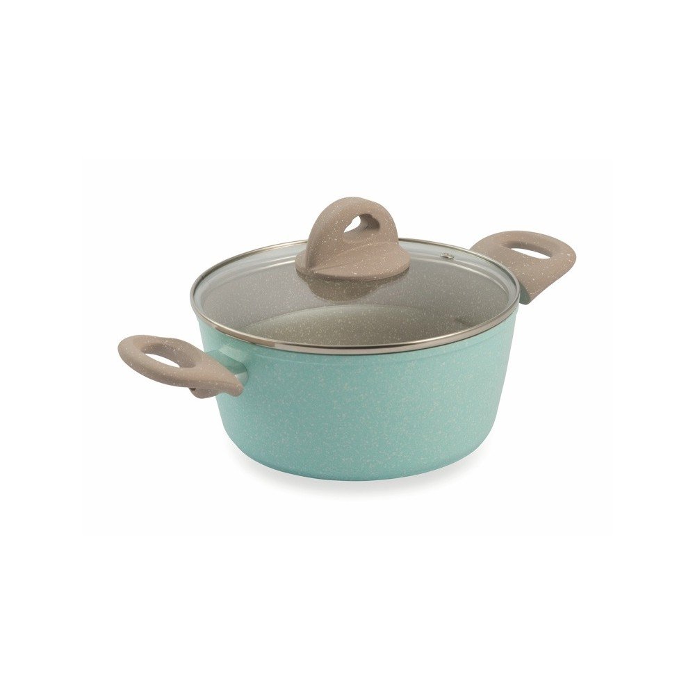 Modro-hnědý hrnec s pokličkou Villa d'Este Padella, ø 24 cm v:896368