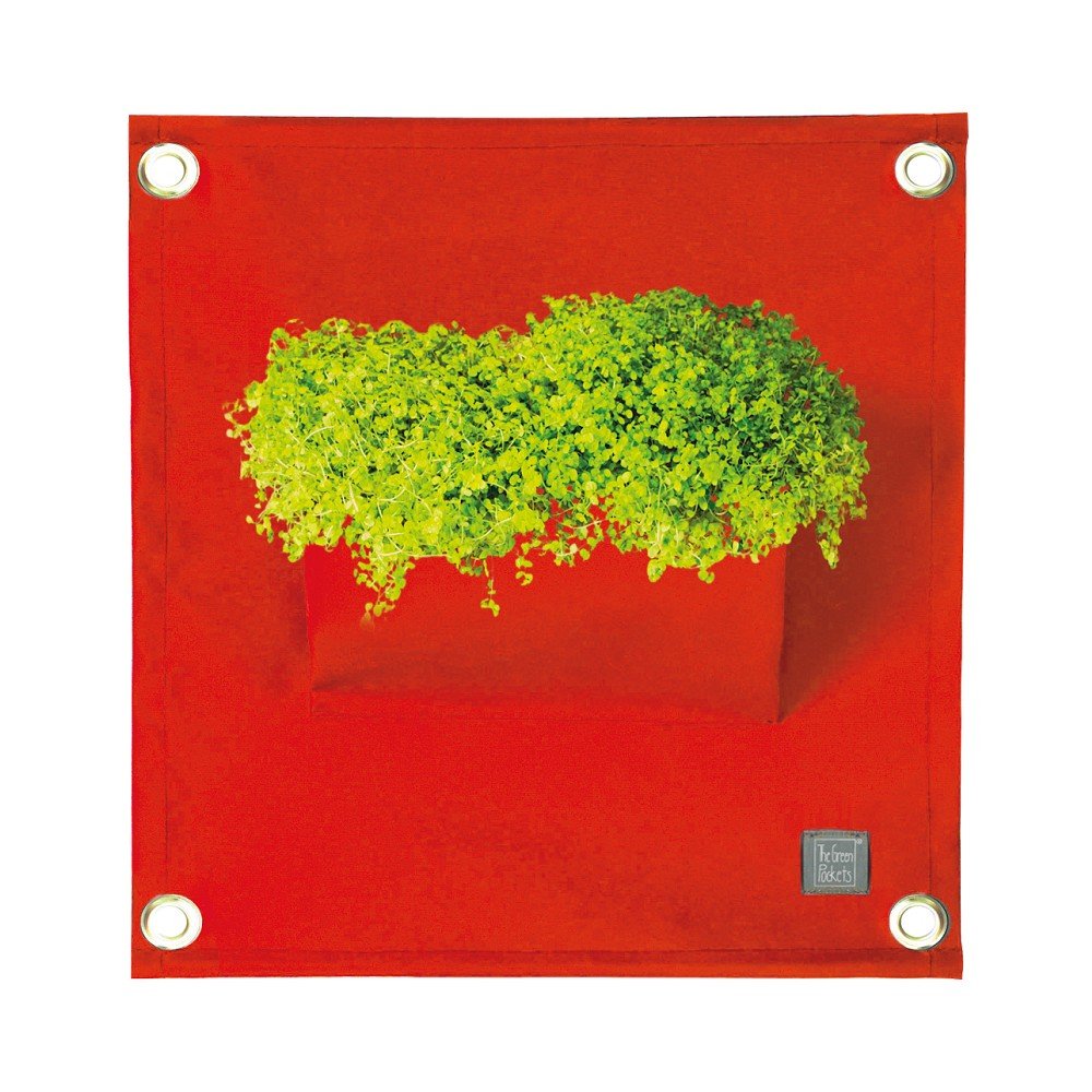 Červený závěsný květináč The Green Pockets Amma, 45 x 50 cm v:804474