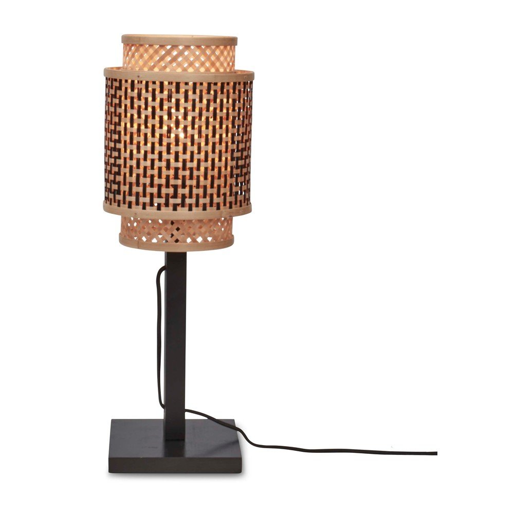 Stolní lampa s bambusovým stínidlem v černo-přírodní barvě Bhutan – Good&Mojo v:1605884