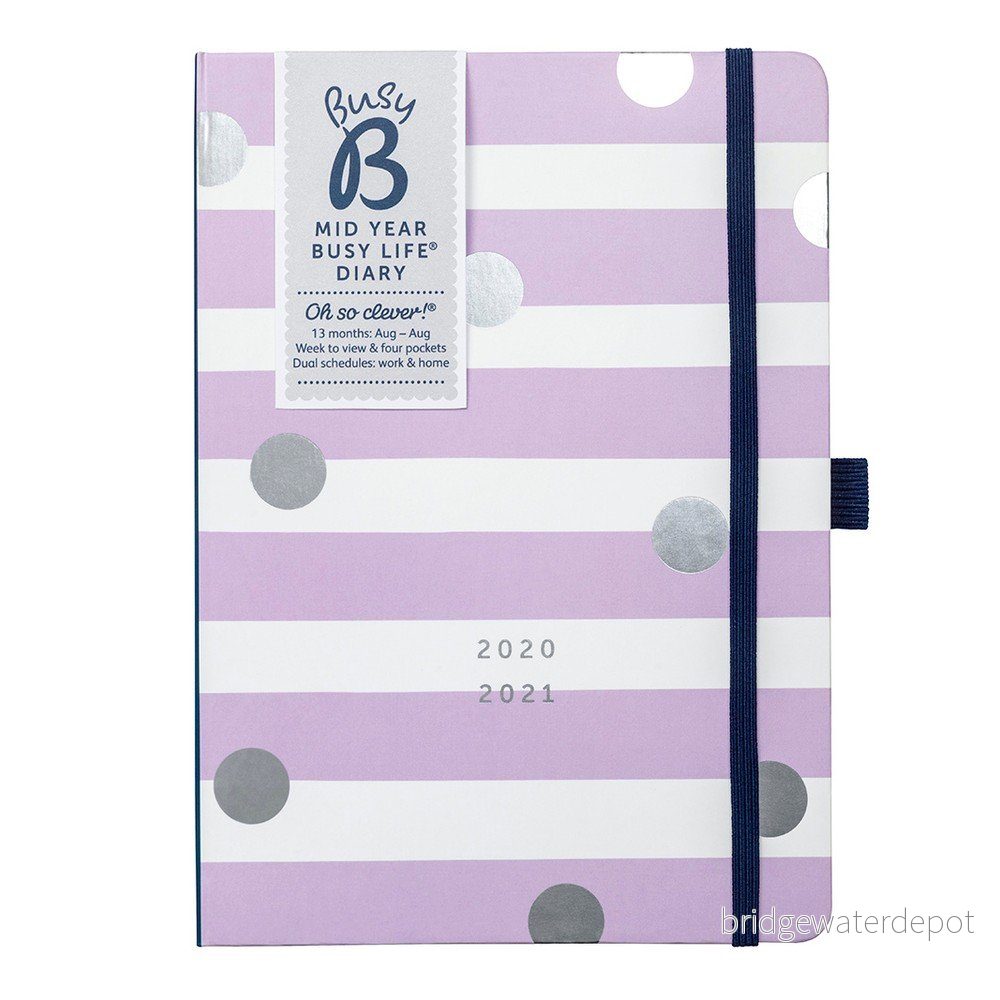 Fialovo-bílý diář od srpna 2020 do srpna 2021 Busy B Lilac Lemonade v:1334136