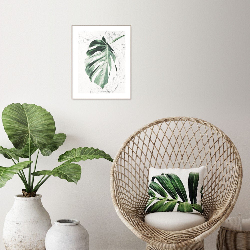 Obraz v dřevěném rámu OrangeWallz Leaf, 40 x 50 cm v:1144266