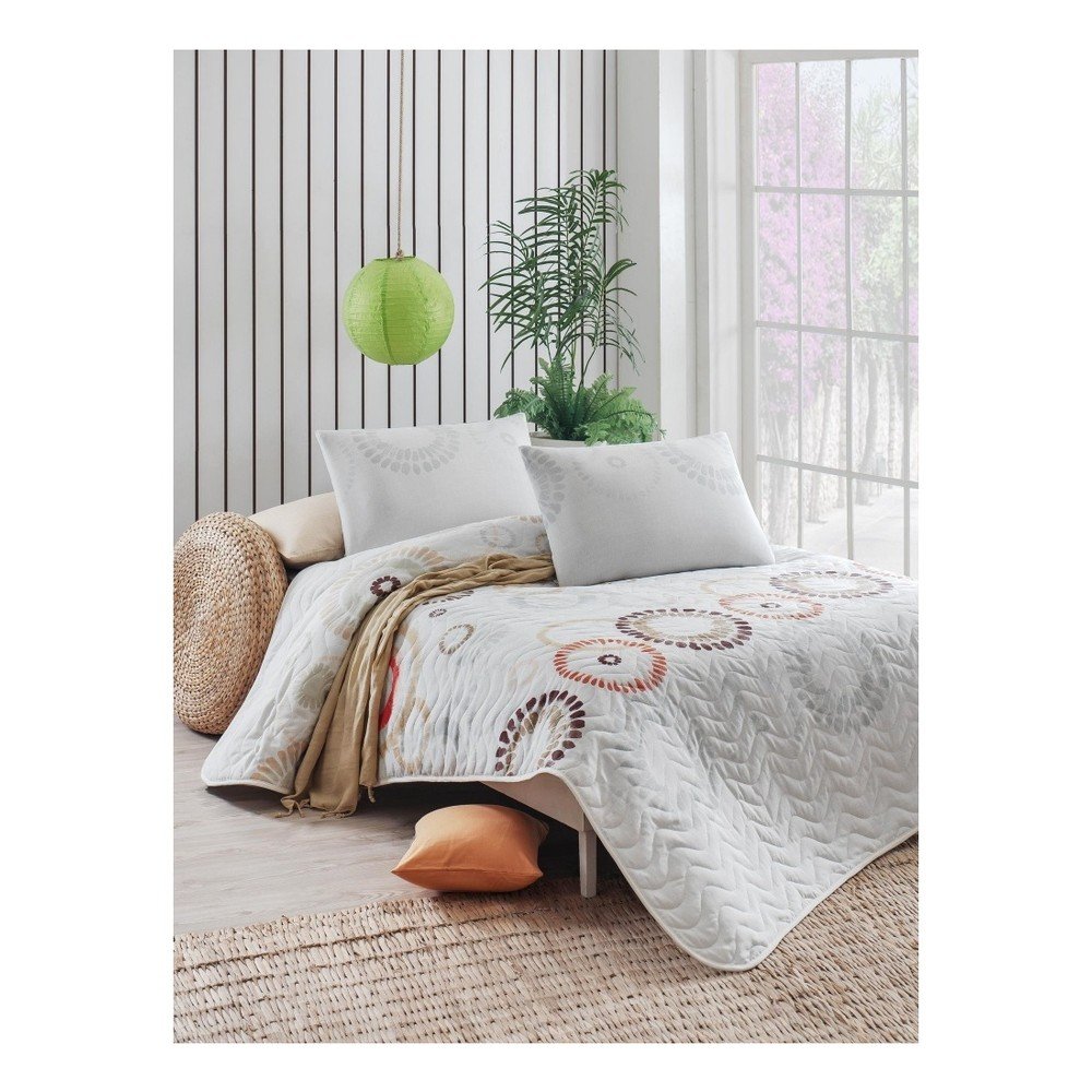 Prošívaný lehký přehoz s povlaky na polštáře Nadiya, 200 x 220 cm v:876822