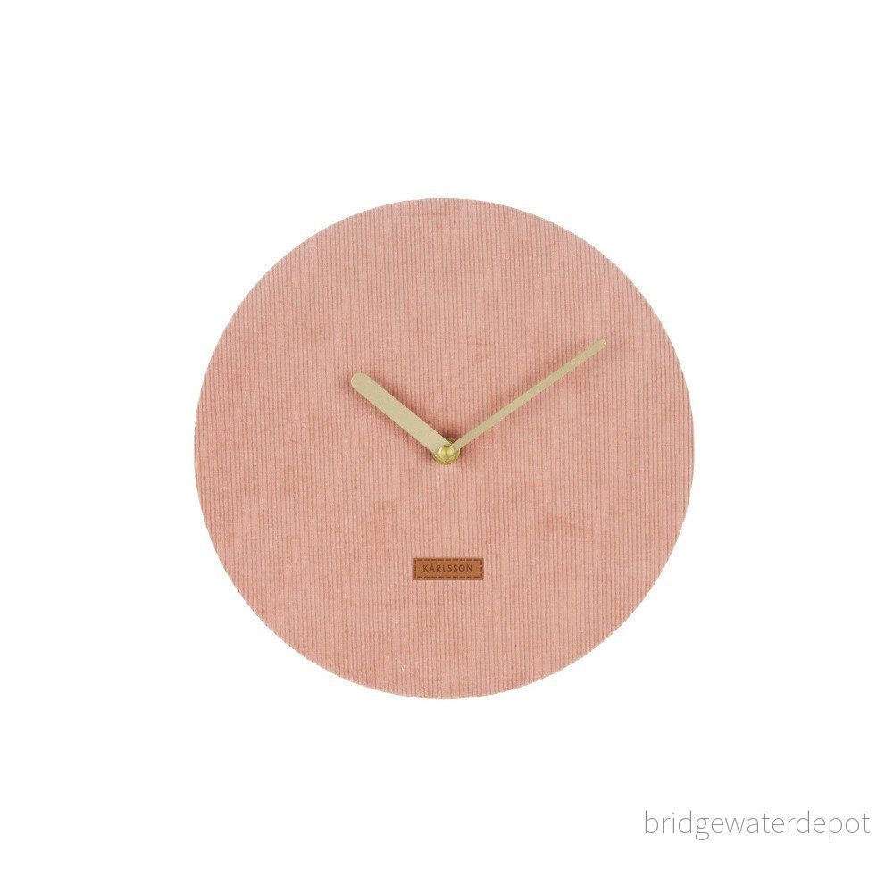Růžové nástěnné hodiny s manšestrem Karlsson Corduroy, ⌀ 25 cm v:1178738