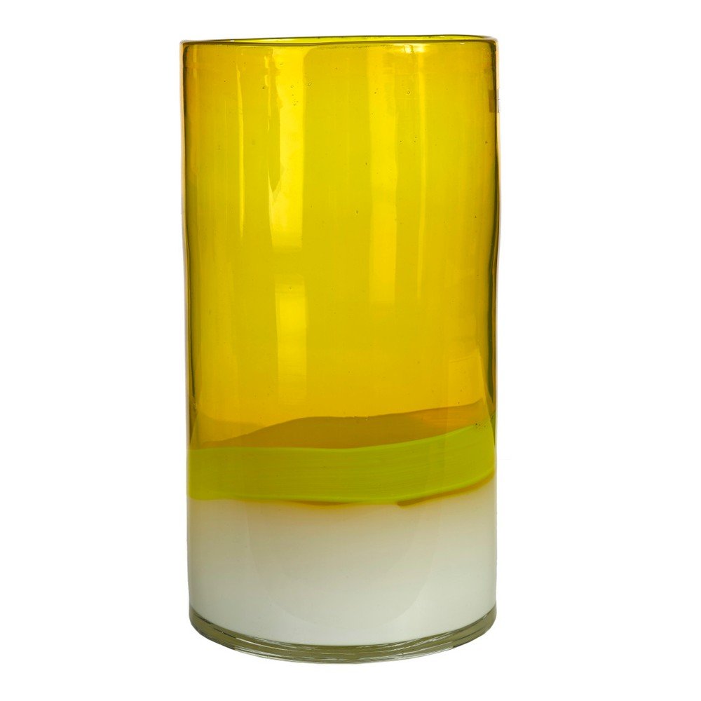 Žlutá dekorativní váza Pols Potten Layers, výška 29 cm v:937860