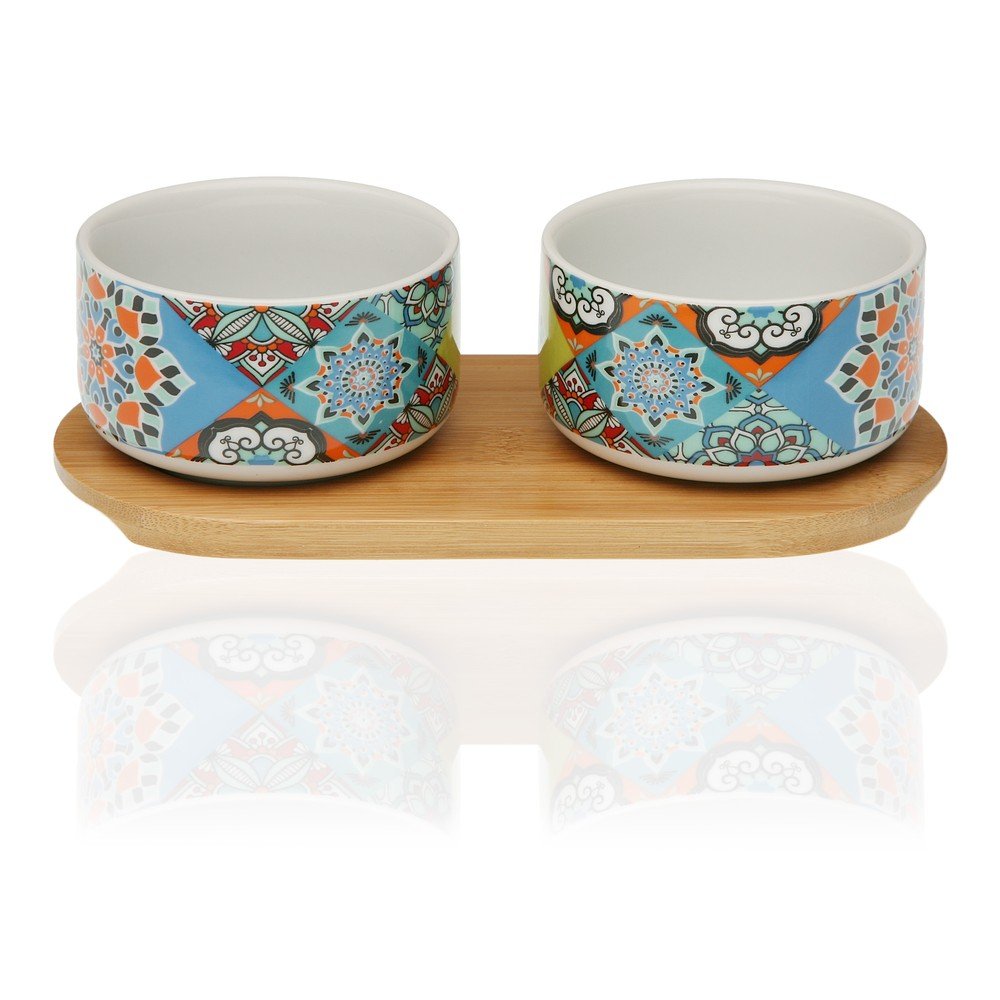 Sada 2 porcelánových mističek a bambusového podtácku Versa Topkapi v:1214144