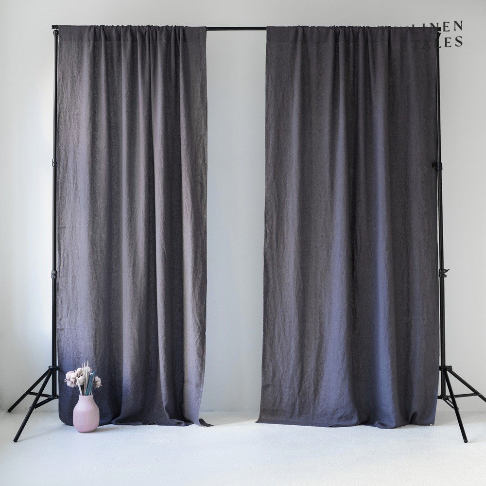 Tmavě šedý závěs 140x200 cm Night Time – Linen Tales v:1537178