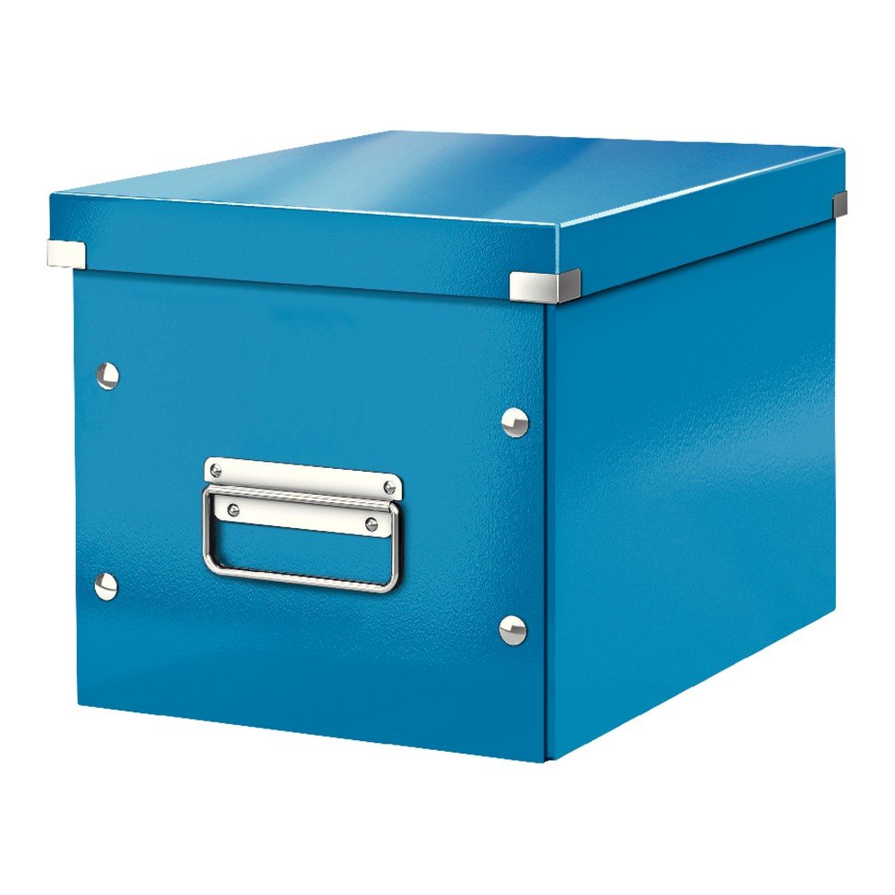 Modrý kartonový úložný box s víkem Click&Store v:1369855