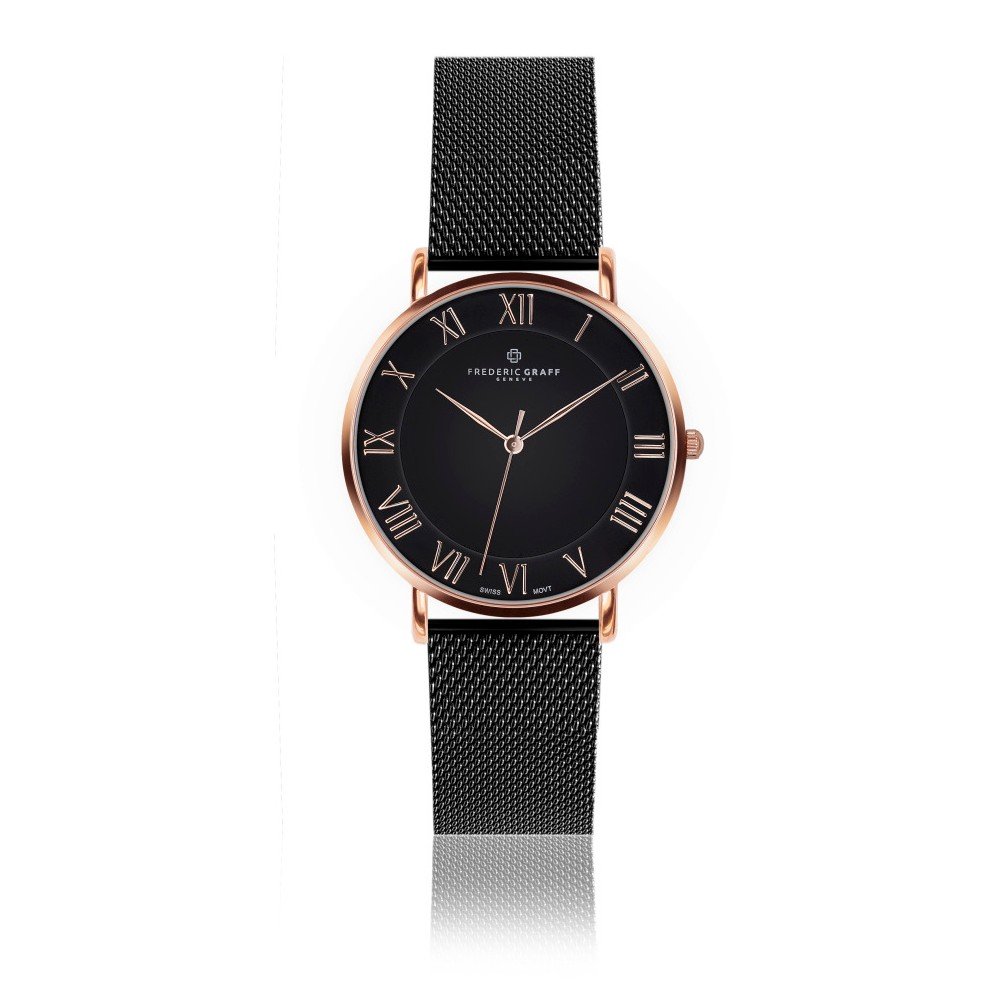 Unisex hodinky s páskem z nerezové oceli v černé barvě Frederic Graff Brait v:1134596