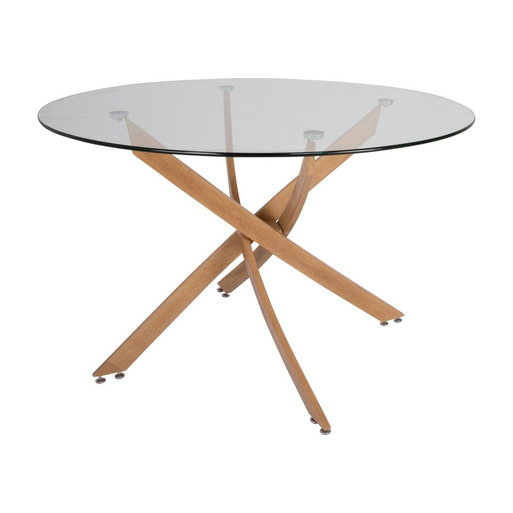 Jídelní stůl se skleněnou deskou Canett Luri, ø 120 cm v:1295634