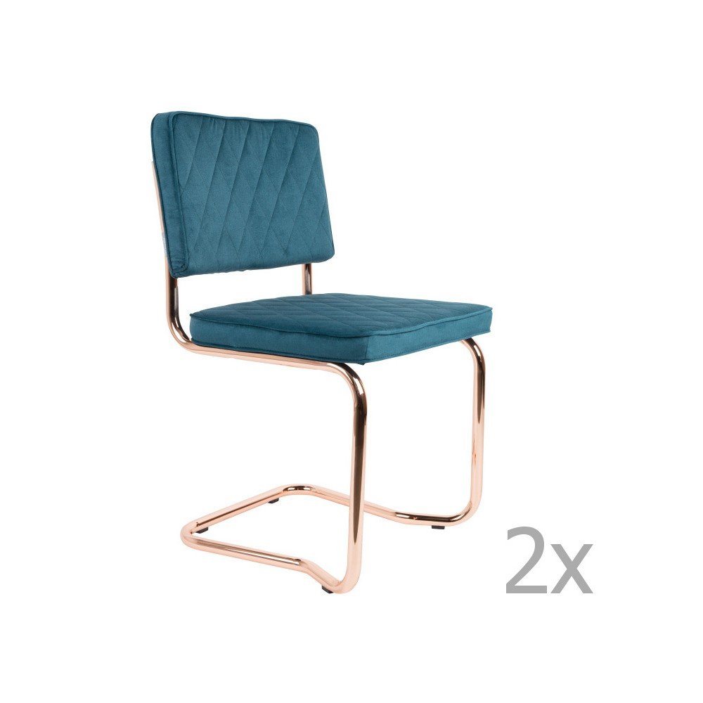 Sada 2 modrých židlí Zuiver Diamond Kink v:948228