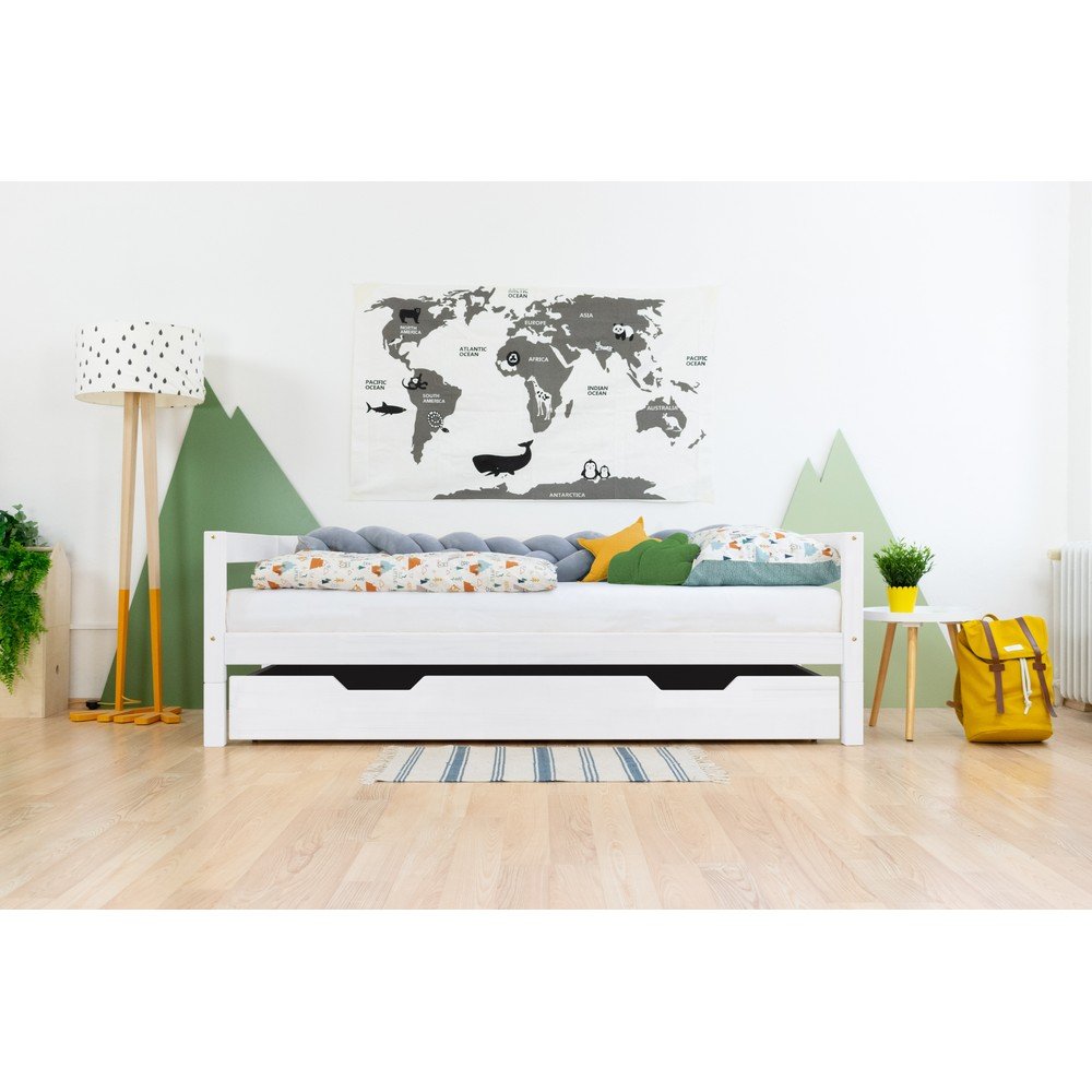 Bílý šuplík pod postel s roštem a plným dnem Benlemi Buddy, 90 x 180 cm v:1418525