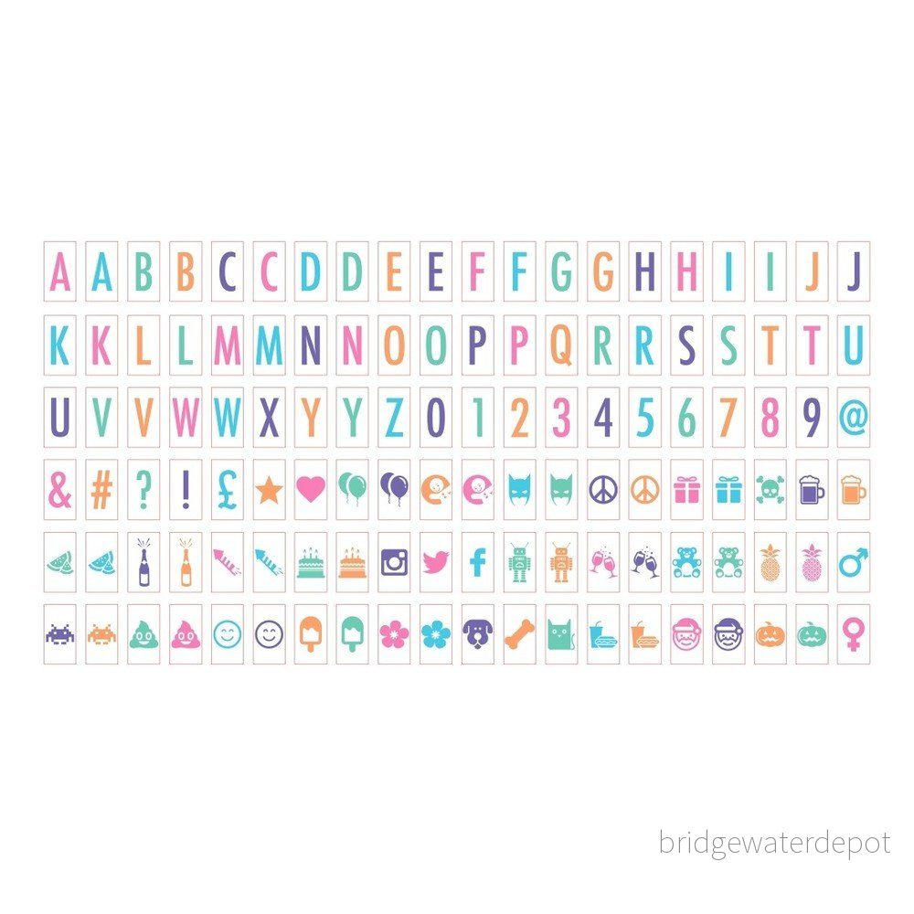 Sada 120 znaků pro světelný box Gingersnap Colored Letters v:879296