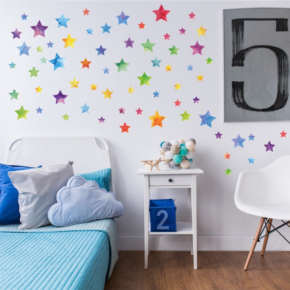 Sada 67 samolepek WALPLUS Watercolor Stars v:1024748
