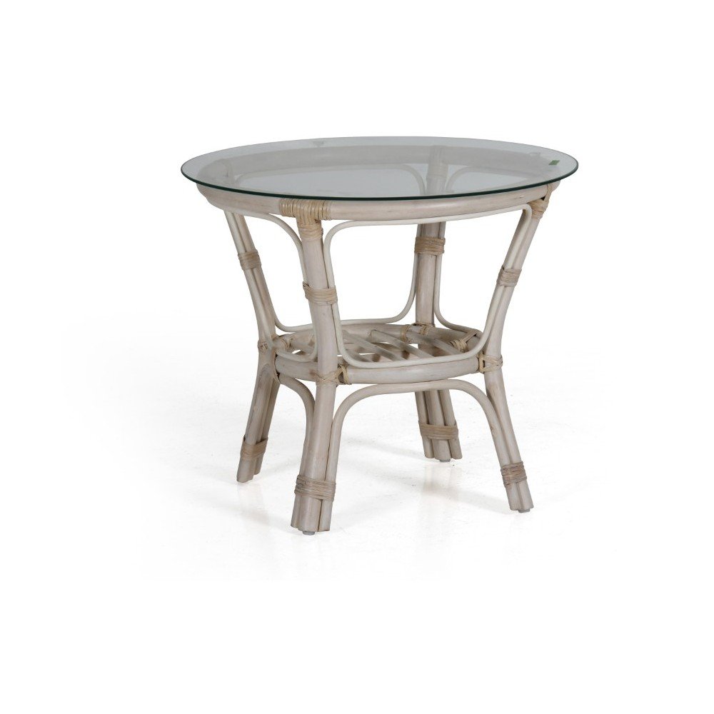Bílý zahradní stolek Brafab Kubor, ∅ 65 cm v:1077948