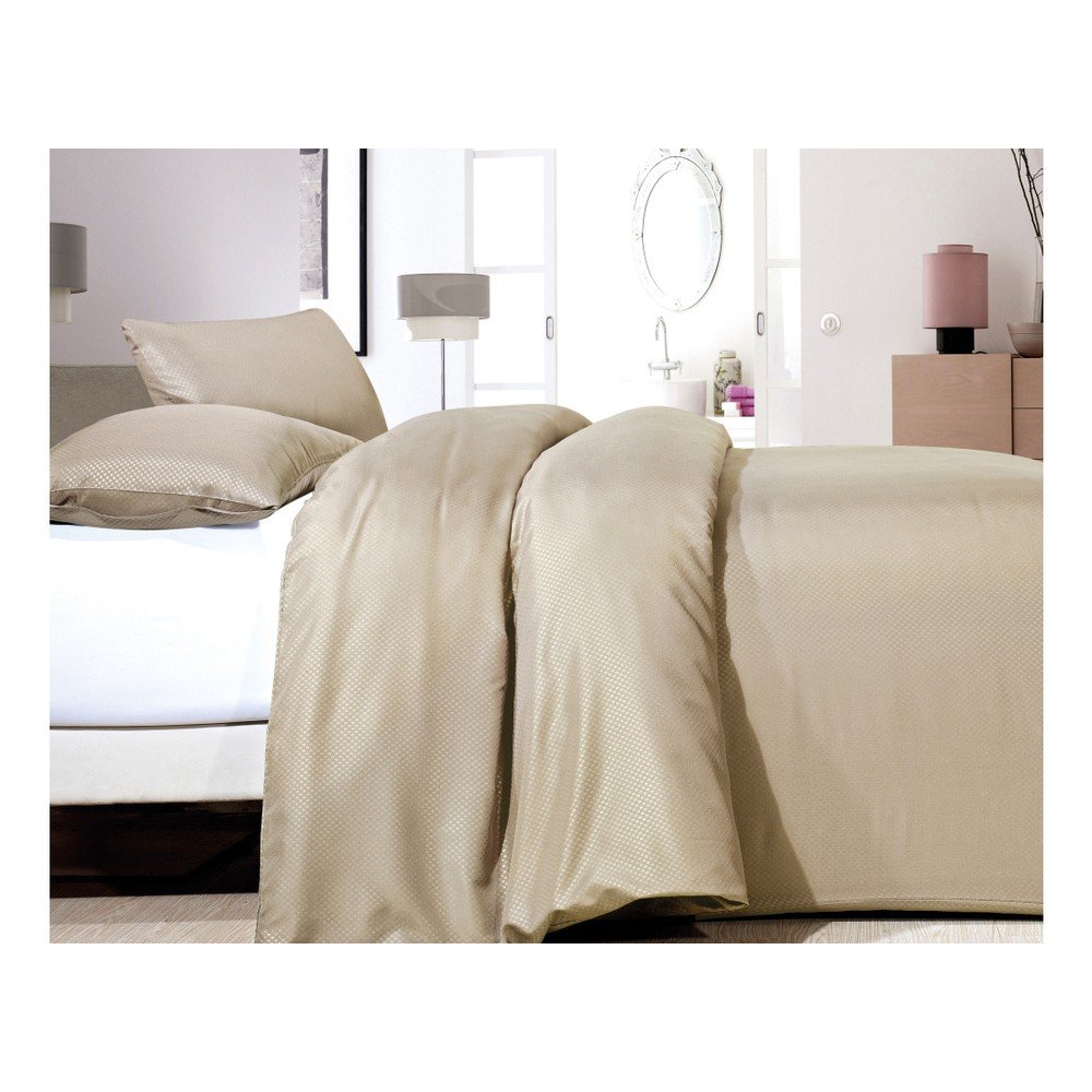 Béžové povlečení z mikroperkálu na jednolůžko Sleeptime Satin One, 140 x 200 cm v:905380