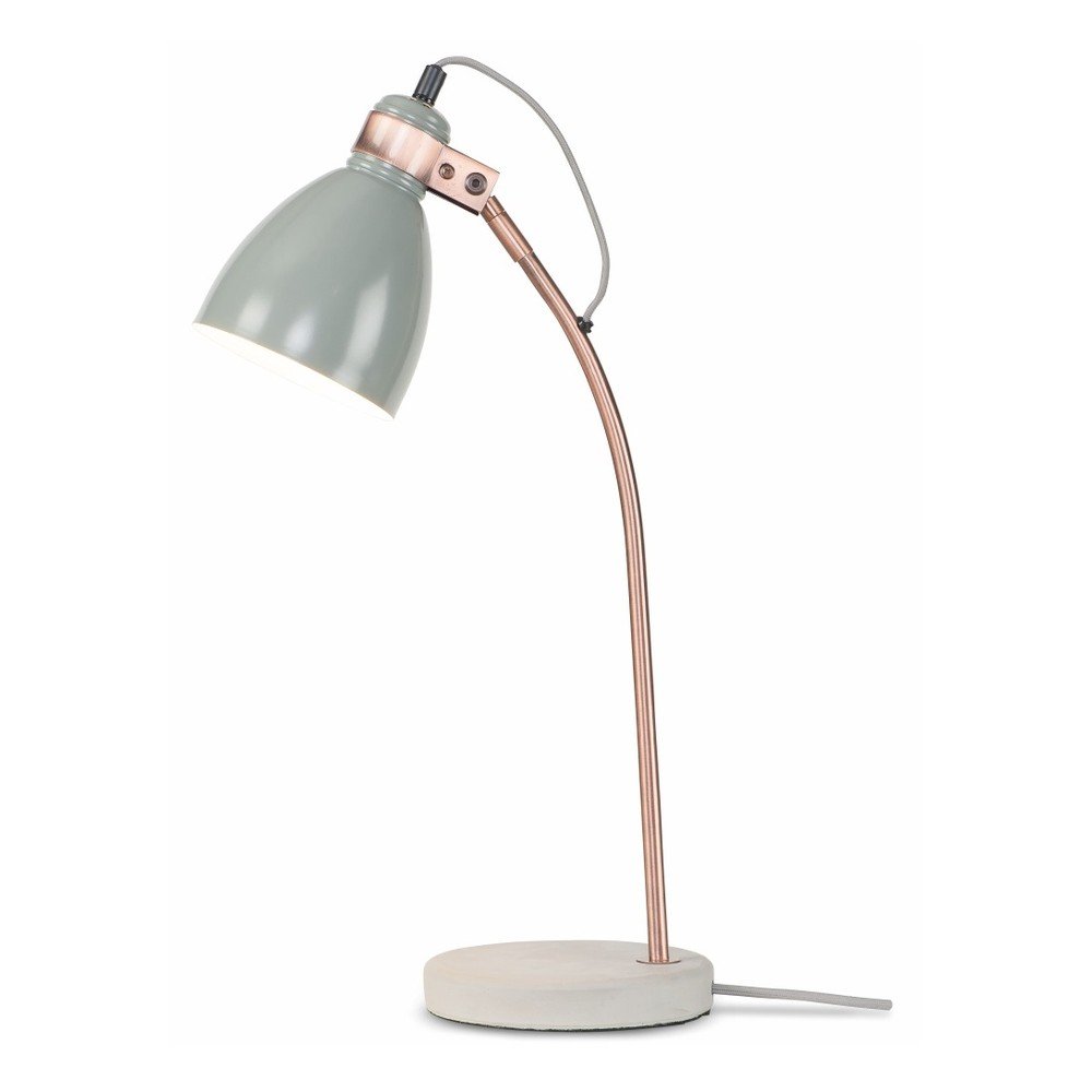 Šedá stolní lampa s kovovým stínidlem Denver – it's about RoMi v:926786