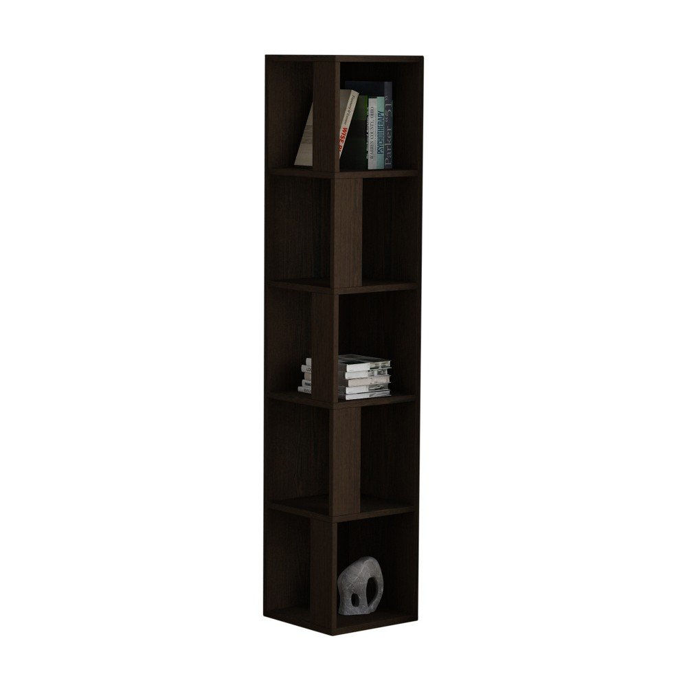 Tmavě hnědá rohová knihovna Mobito Design Piano v:795764
