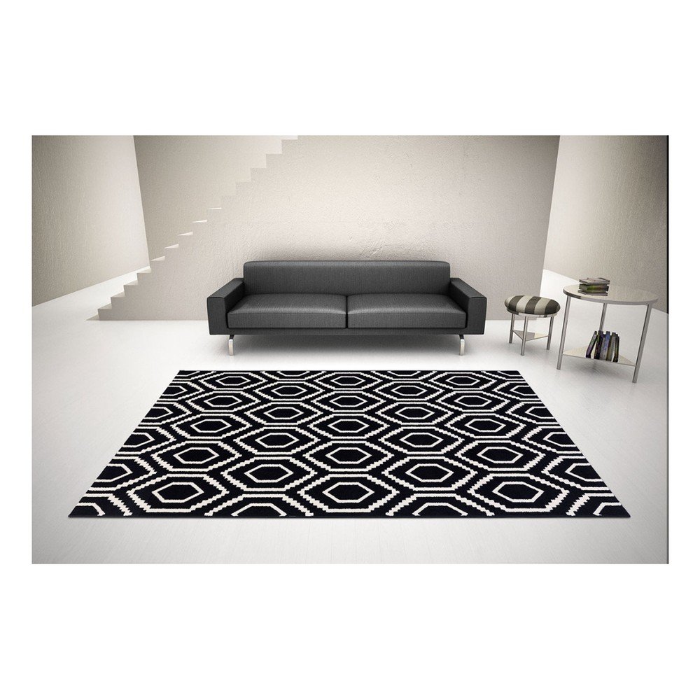 Černo-bílý koberec DECO CARPET Tripoli, 110 x 170 cm v:1178318