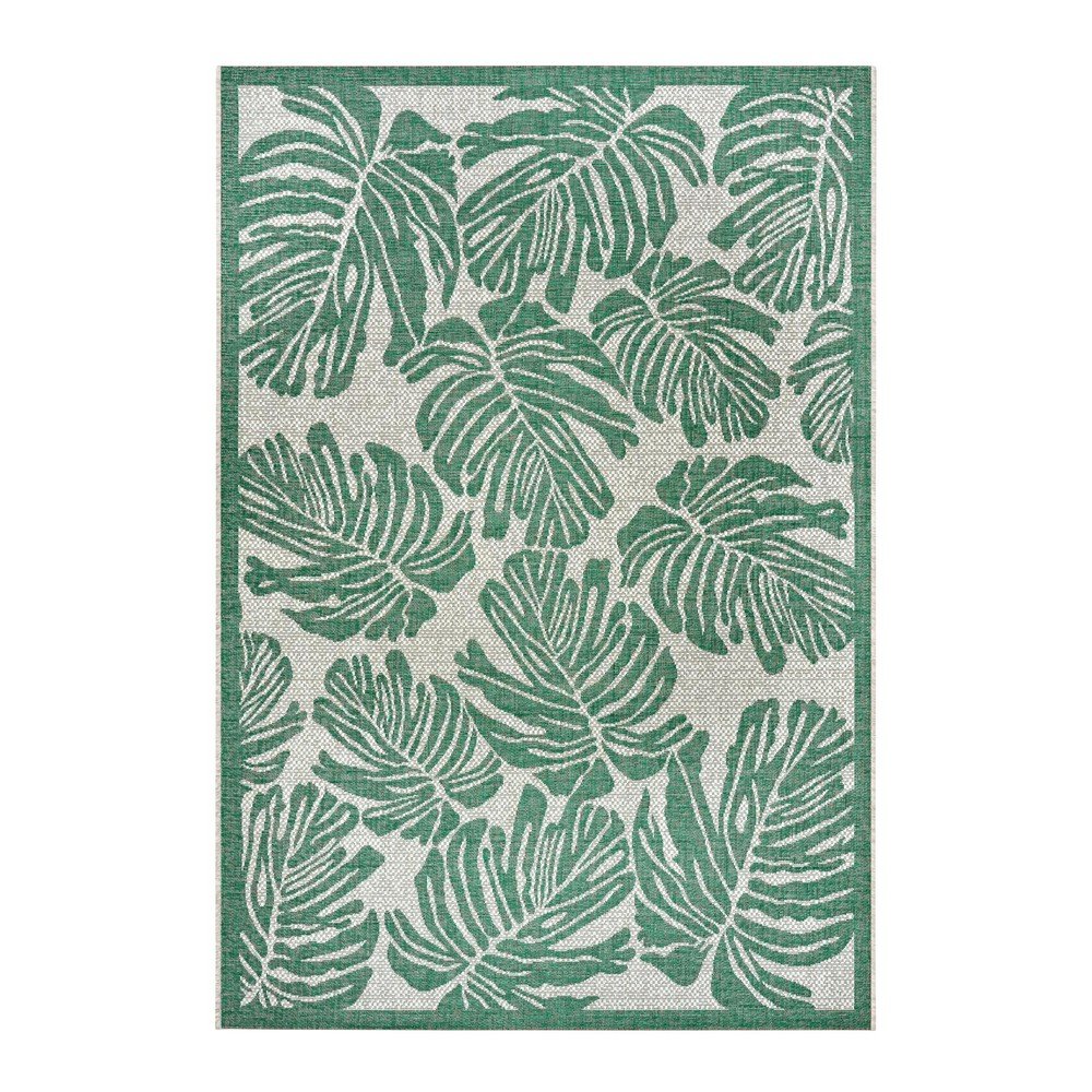 Zeleno-béžový venkovní koberec NORTHRUGS Monstera, 140 x 200 cm v:1424949