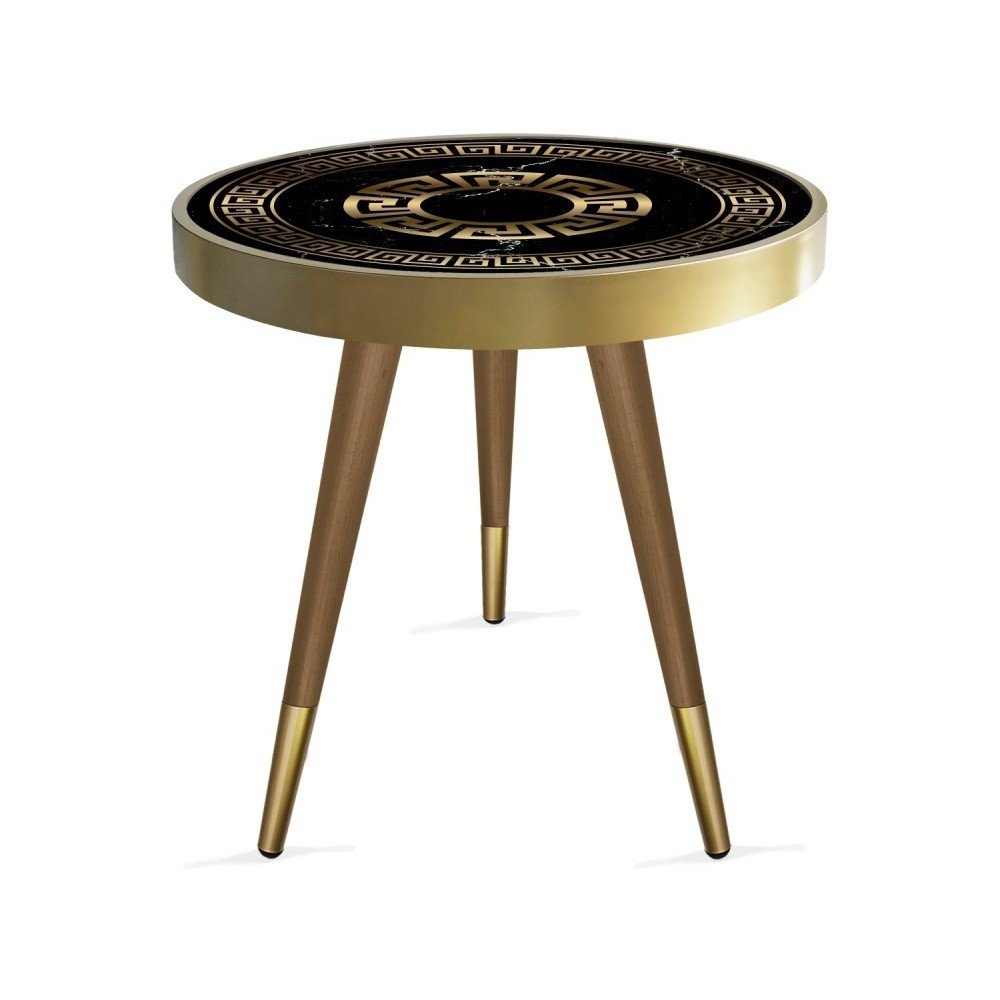 Příruční stolek Rassino Marble Black And Gold Circle, ⌀ 45 cm v:1263162