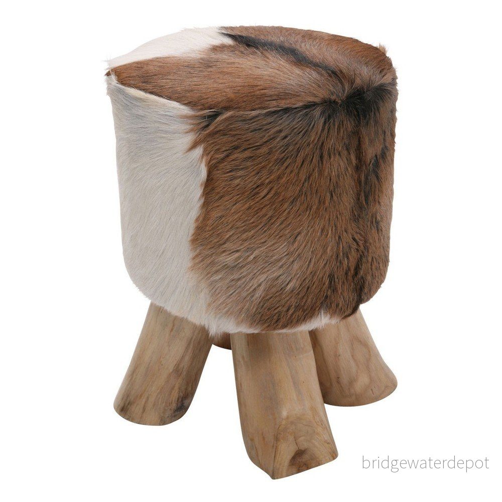 Kožená stolička Kare Design Flint Stone, ⌀ 35 cm v:888400