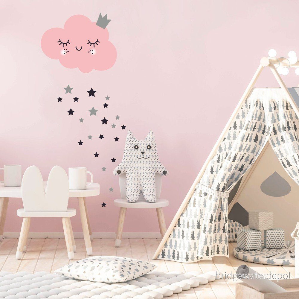Sada samolepek na zeď Ambiance Pink Clound and Stars v:1294118