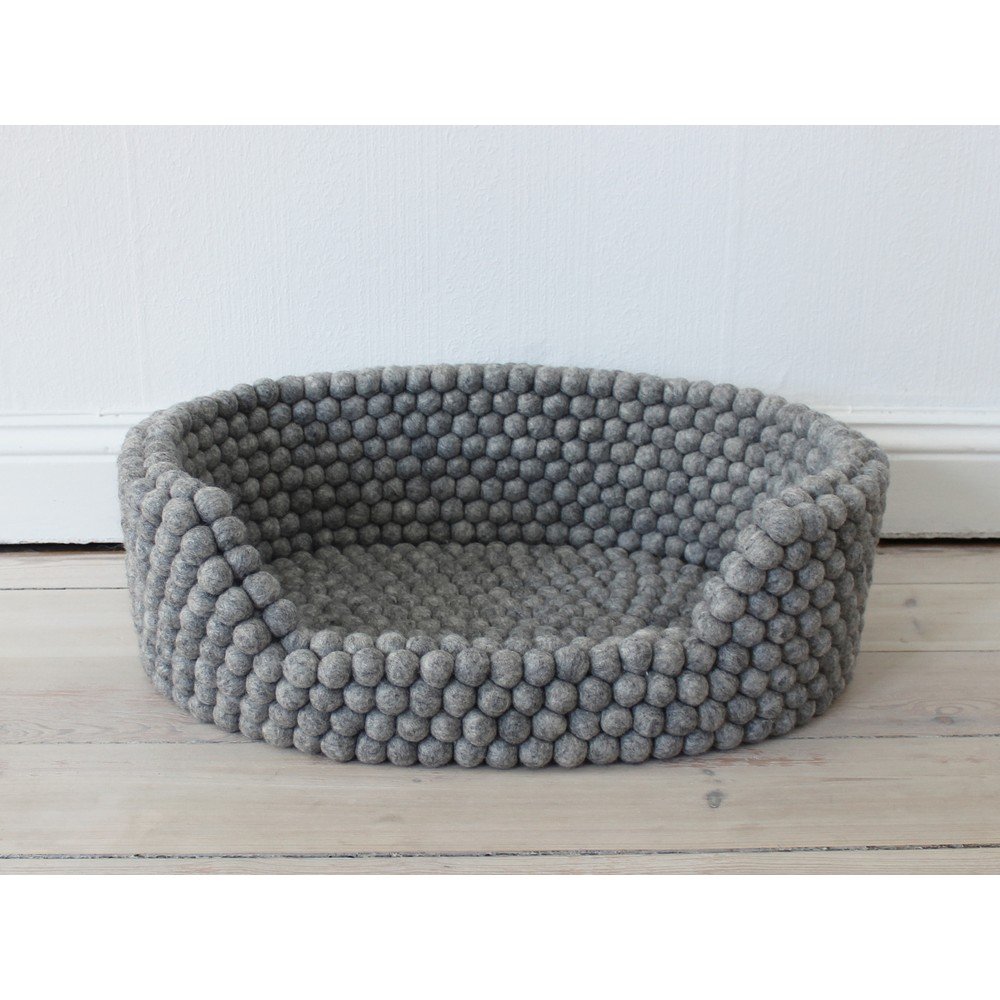 Ocelově šedý kuličkový vlněný pelíšek pro domácí zvířata Wooldot Ball Pet Basket, 40 x 30 cm v:1341199