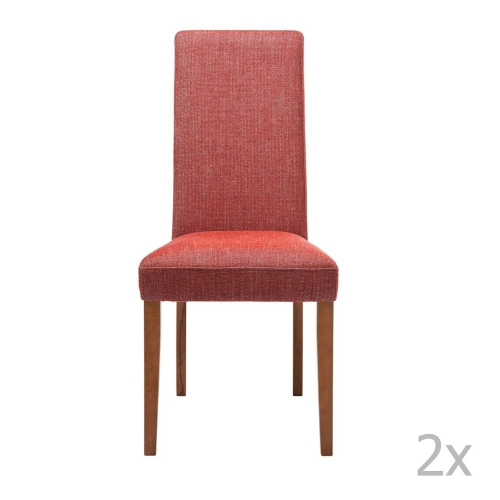 Sada 2 červených jídelních židlí s podnožím z bukového dřeva Kare Design Rhytm v:973526