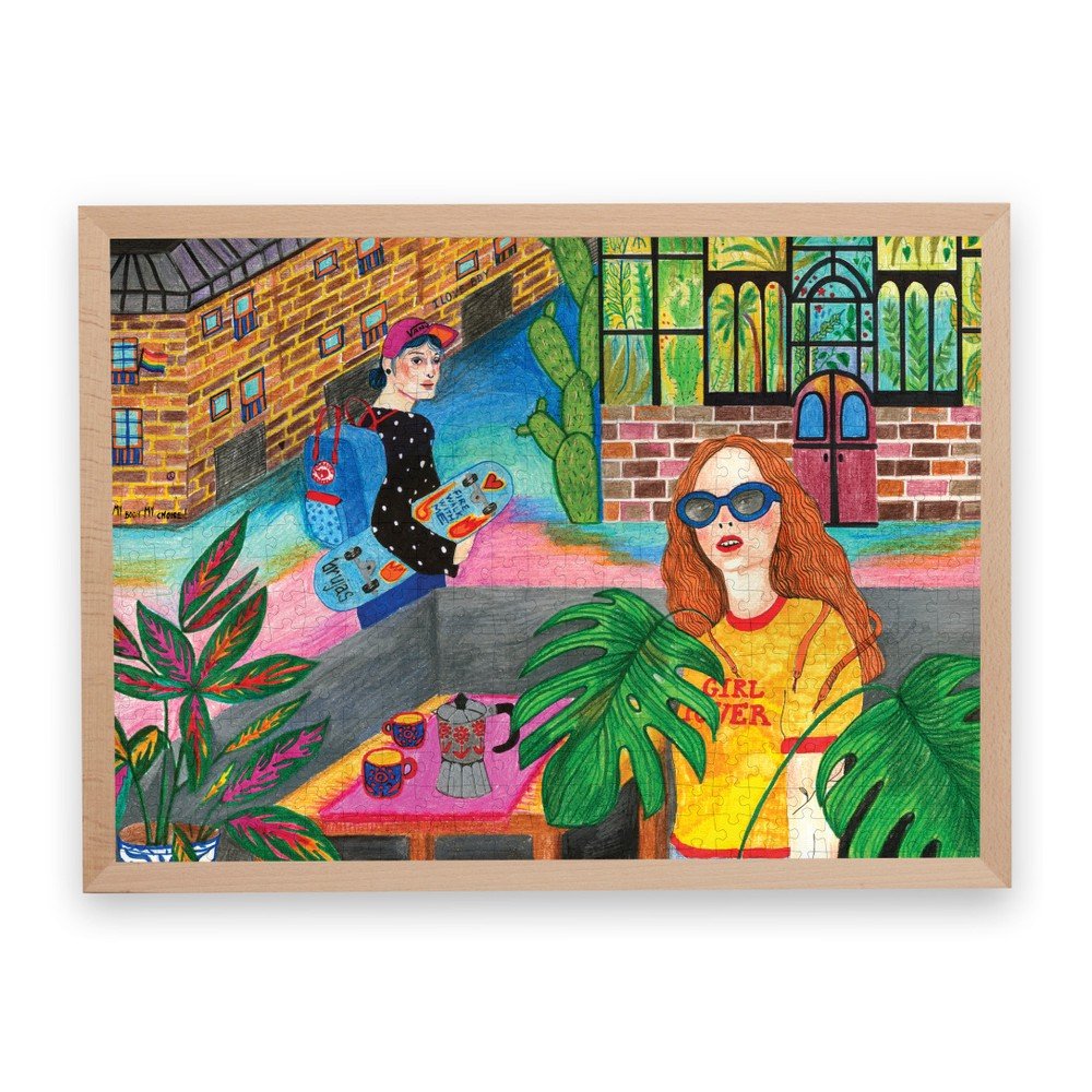 Puzzle z recyklovaných materiálů v bukovém rámu Pucle Girl Power, 500 dílků v:1158890