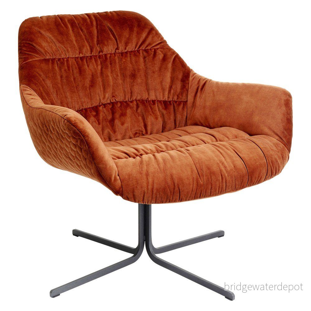 Cihlově červené sametové křeslo Kare Design Bristol v:1363255