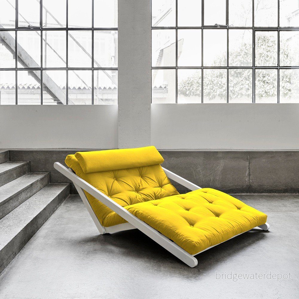 Dvoumístná variabilní lenoška Karup Figo White/Amarillo v:996786