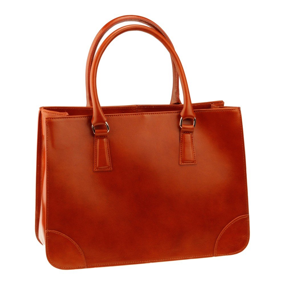 Měděná hnědá kožená kabelka Florence Bags Denebola v:709288
