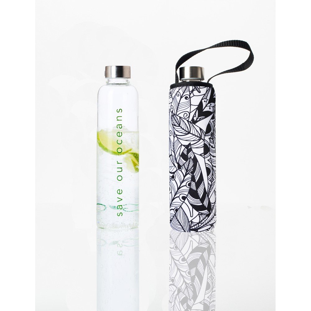 Cestovní lahev z borosilikátového skla s obalem BBBYO Feather, 750 ml v:1026882