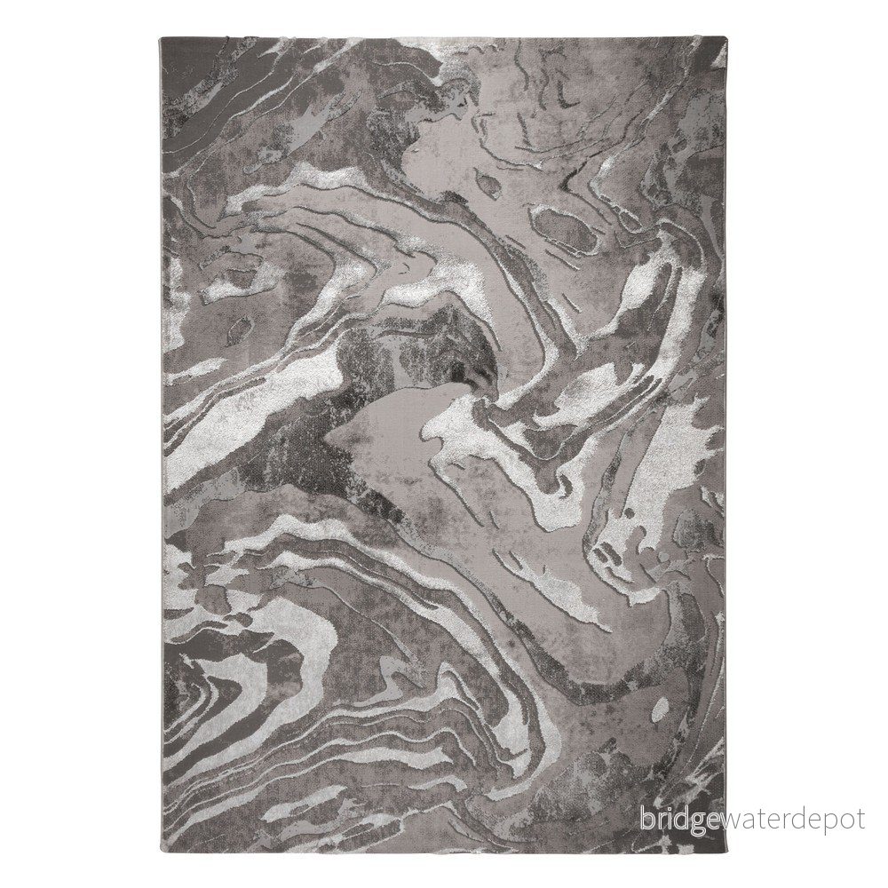 Koberec v šedo-stříbrné barvě 80x150 cm Marbled – Flair Rugs v:1446620