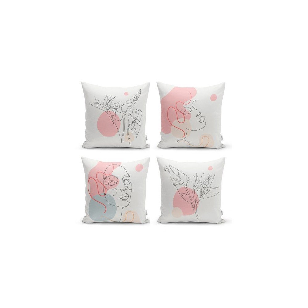 Sada 4 dekorativních povlaků na polštáře Minimalist Cushion Covers Minimalist Woman, 45 x 45 cm v:1371963