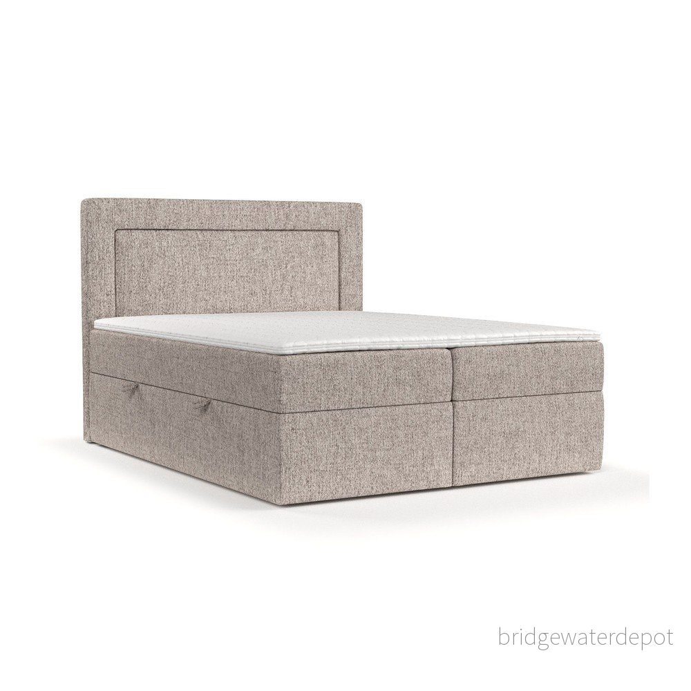 Světle hnědá boxspring postel s úložným prostorem 180x200 cm Imagine – Maison de Rêve v:1662470